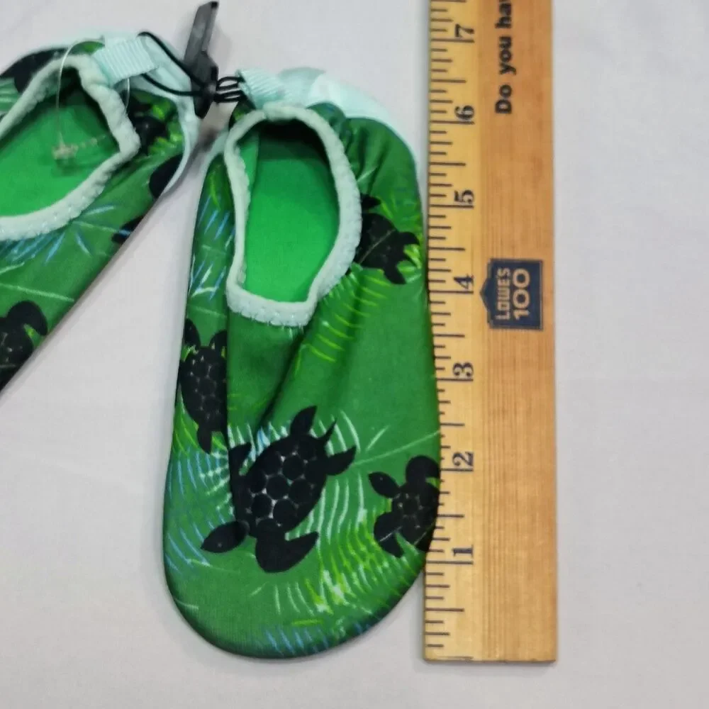 NEW Boys Shoes Water Sport Turtle Print Green Beachwear Baby Toddlers Sz 7/8